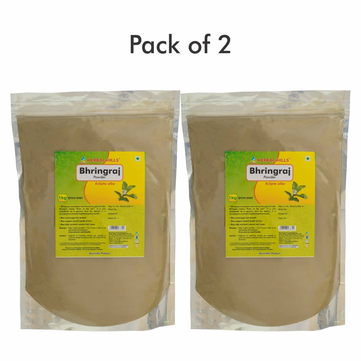 Herbal Hills Bhringraj Powder 1 Kg Pack of 2
