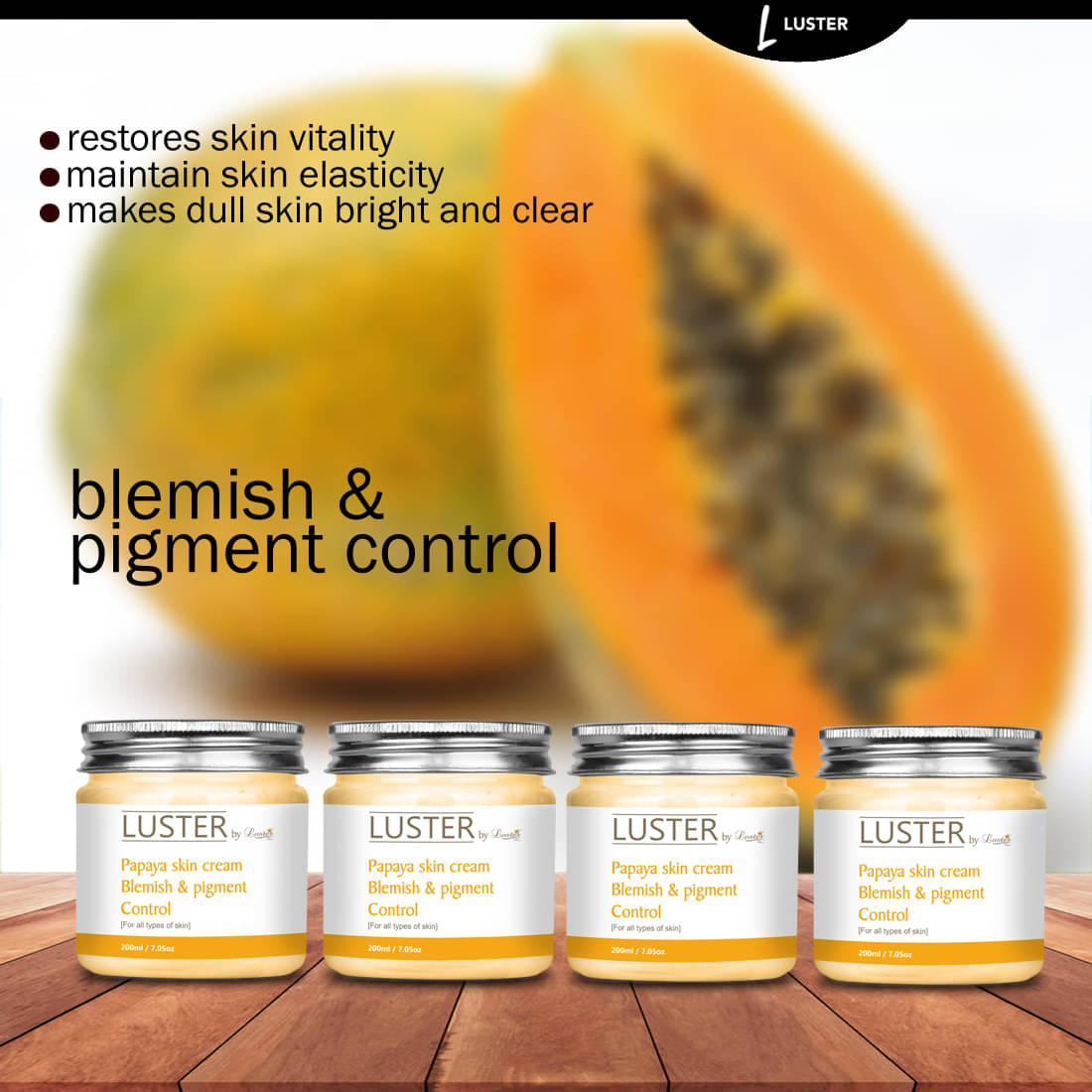     			Luster Papaya Blemish & Pigment Control Night Cream 200 ml Pack of 4