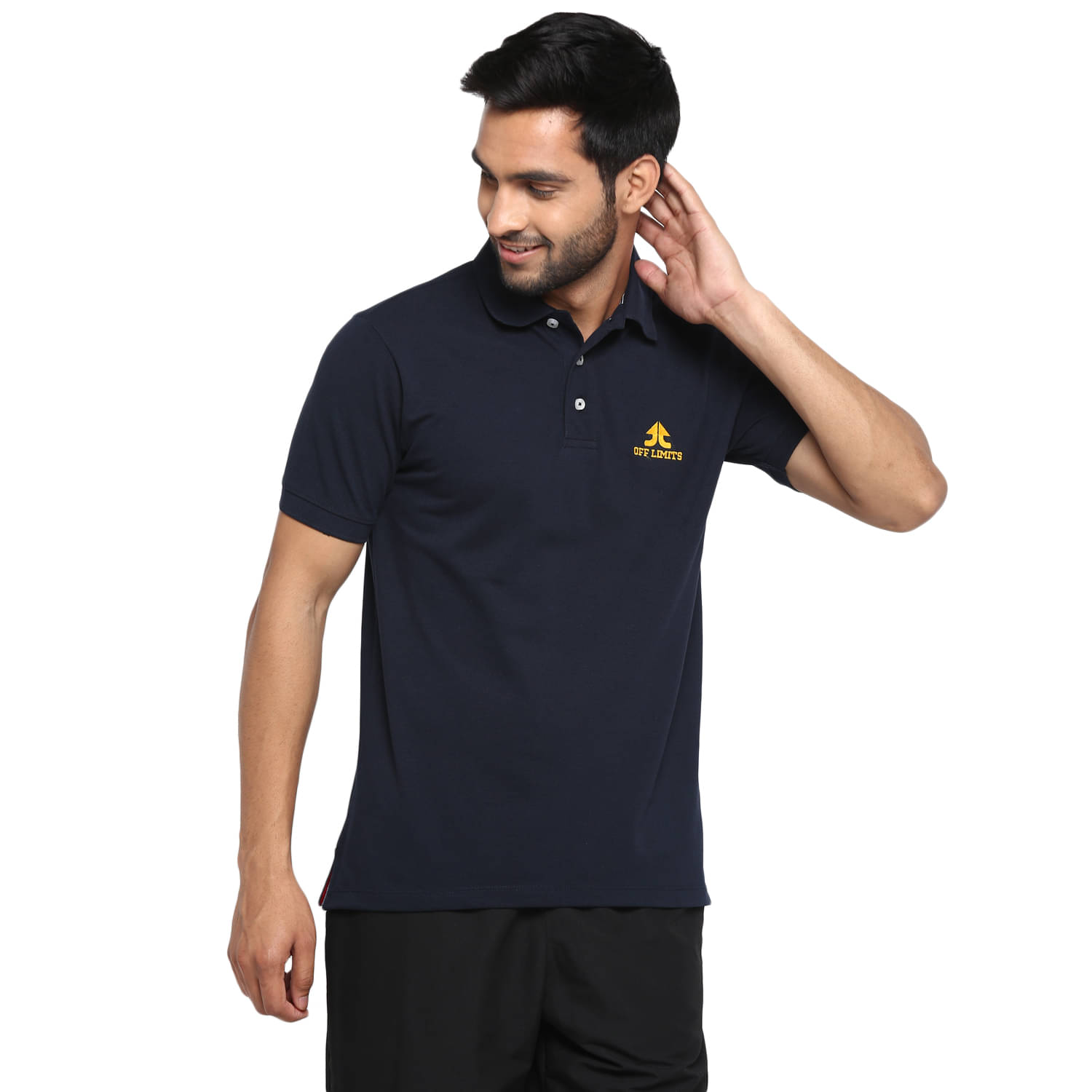     			OFF LIMITS - Navy Blue Polyester Regular Fit Men's Sports Polo T-Shirt ( Pack of 1 )