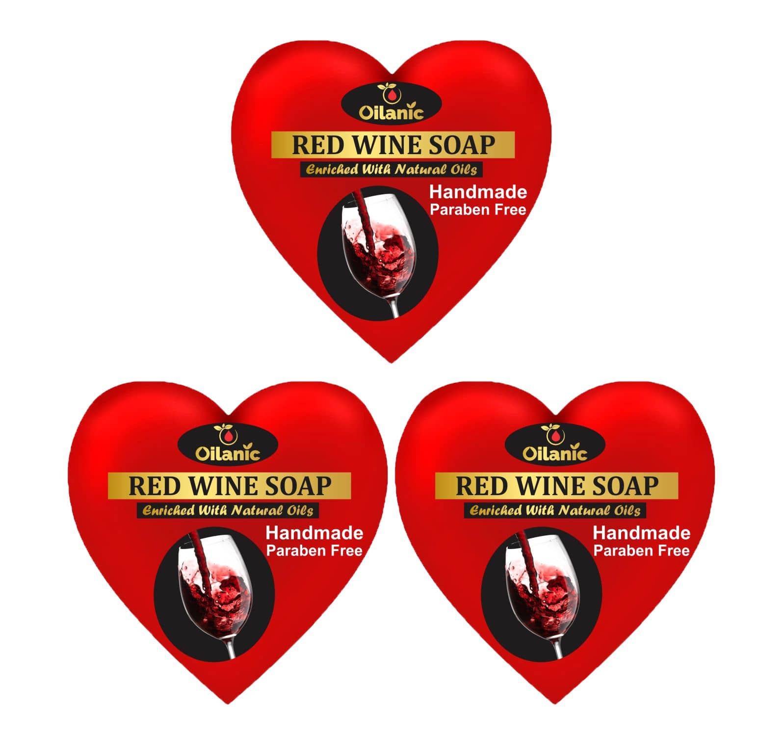Oilanic  Red Wine Soap -Ideal For Men and Women Soap 300 g Pack of 3