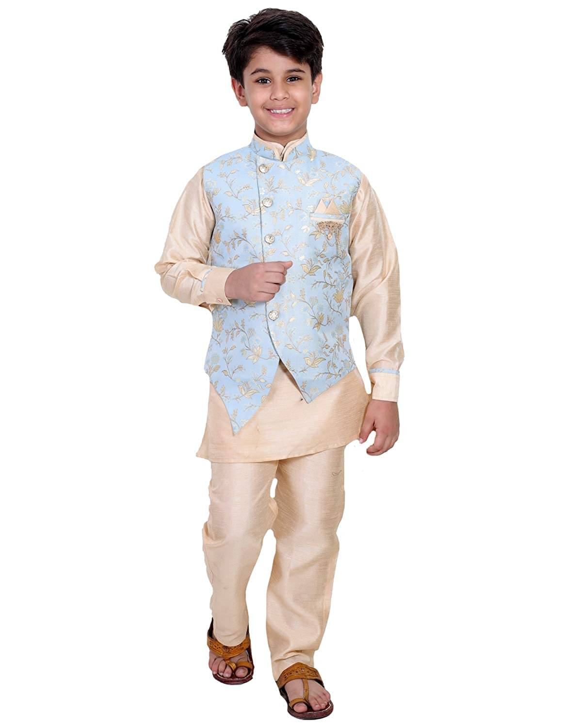     			Fourfolds Pack of 1 Boys Cotton Blend ( Sky Blue )