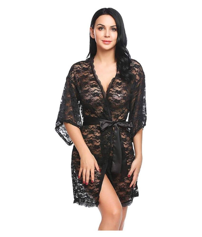 Celosia - Black Lace Women's Nightwear Baby Doll Dresses Without Panty - Nightwear & Loungewear | Buy online on ZillyBuy