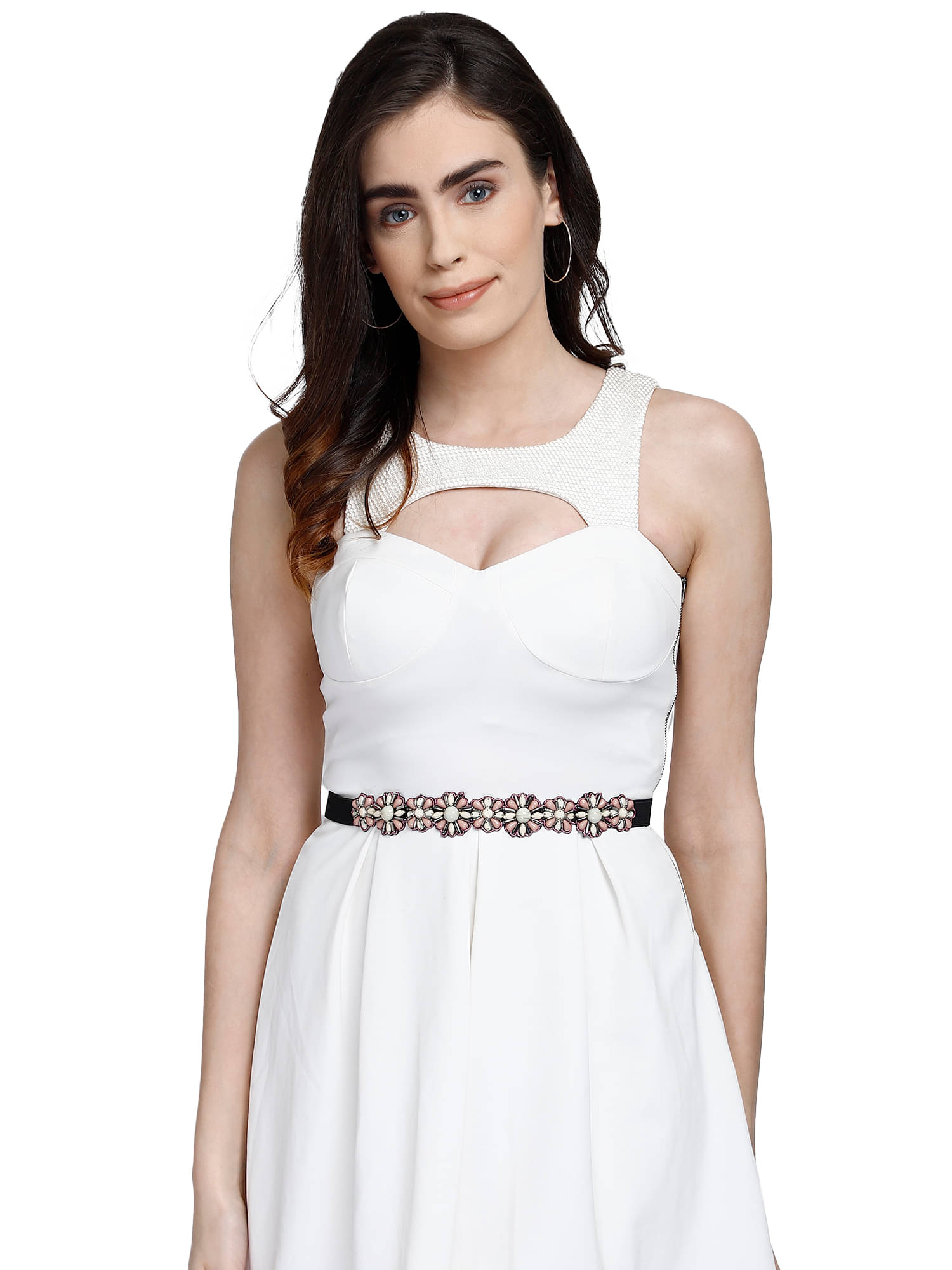     			Anekaant Beige Polyester Party Belt