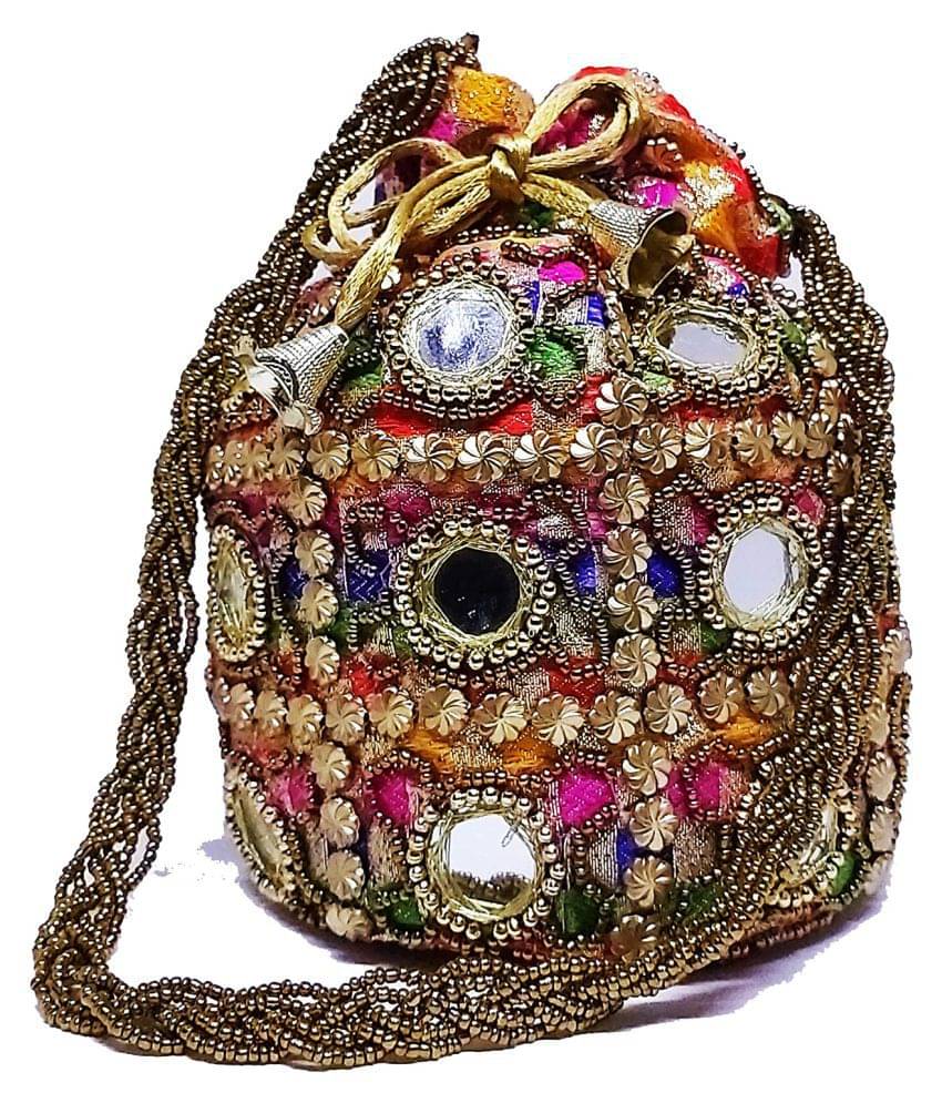     			Bulbul Multi Silk Potli