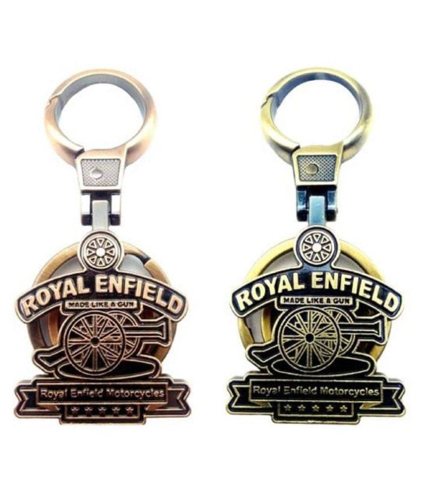 Divvy Combo of Royal Enfield Metal Hook Keychain for Cars and Bikes|Golden & Copper Colo Divvy Combo of Royal Enfield Metal Hook Keychain for Cars and Bikes|Golden & Copper Colo