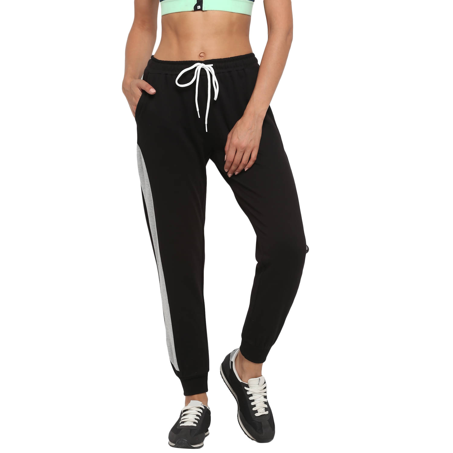     			OFF LIMITS Black Cotton Blend Joggers