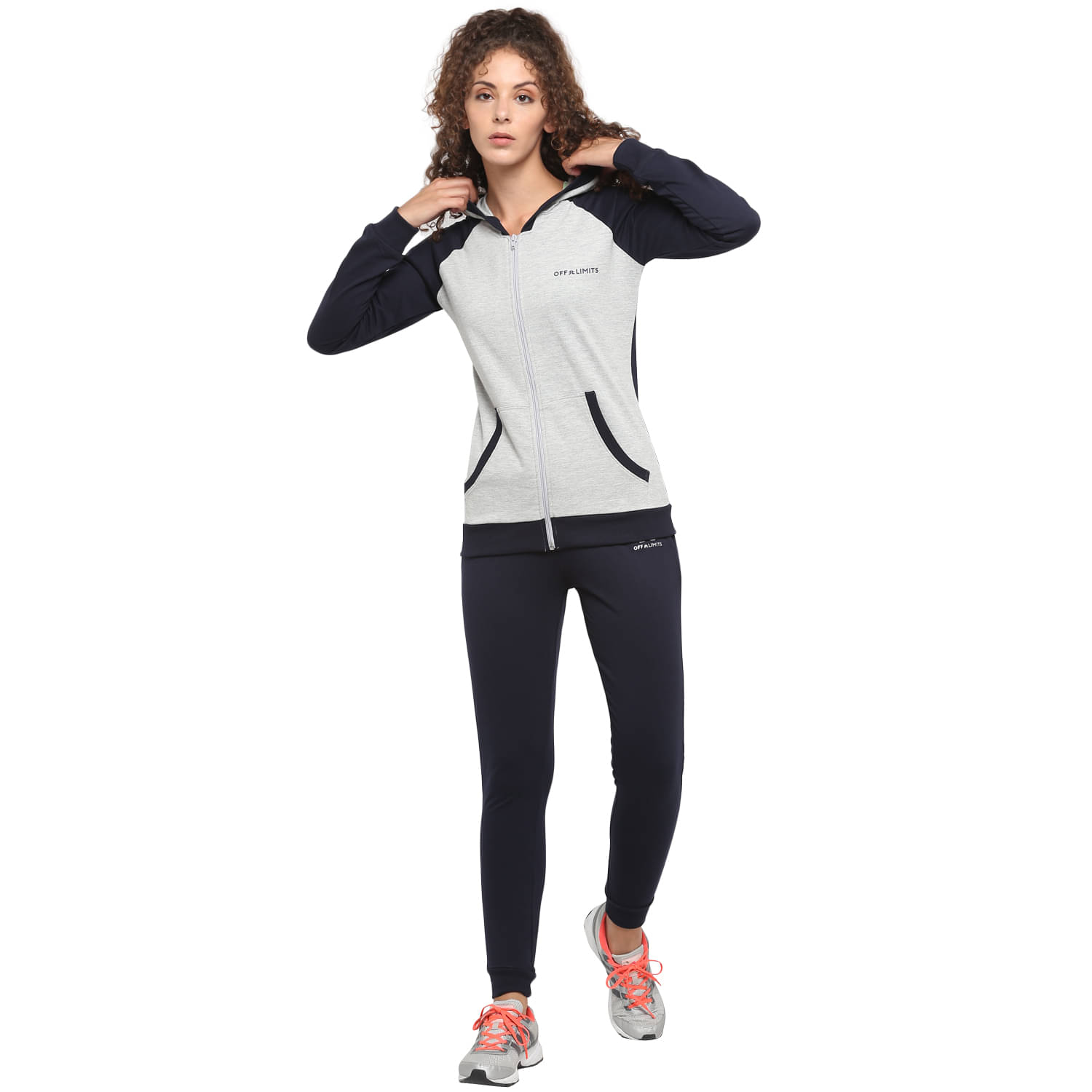     			OFF LIMITS Navy Polyester Color Blocking Tracksuit