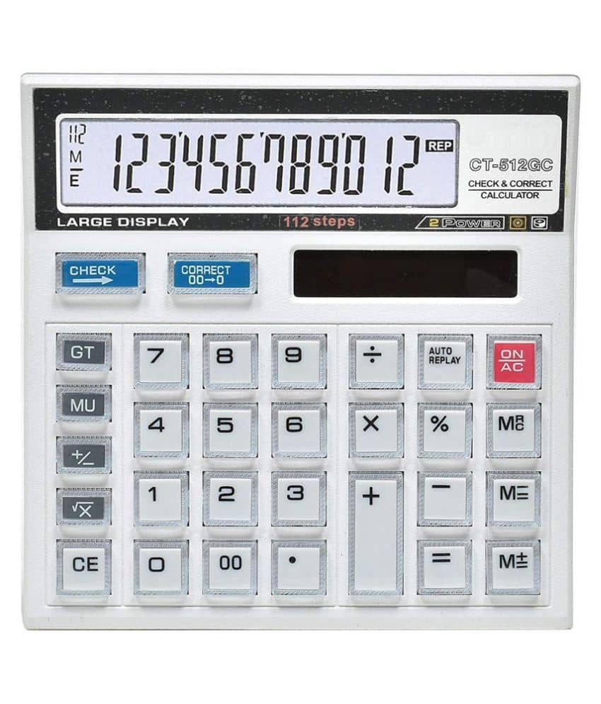 Villy Financial and Business Office Calculator with Large LCD Display and Acrylic Protected Mirror  Buttons