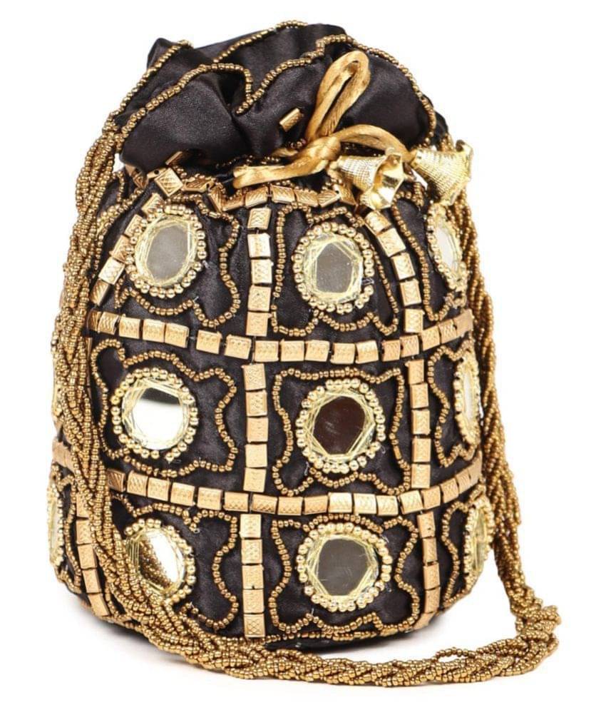     			Bulbul Black Silk Potli