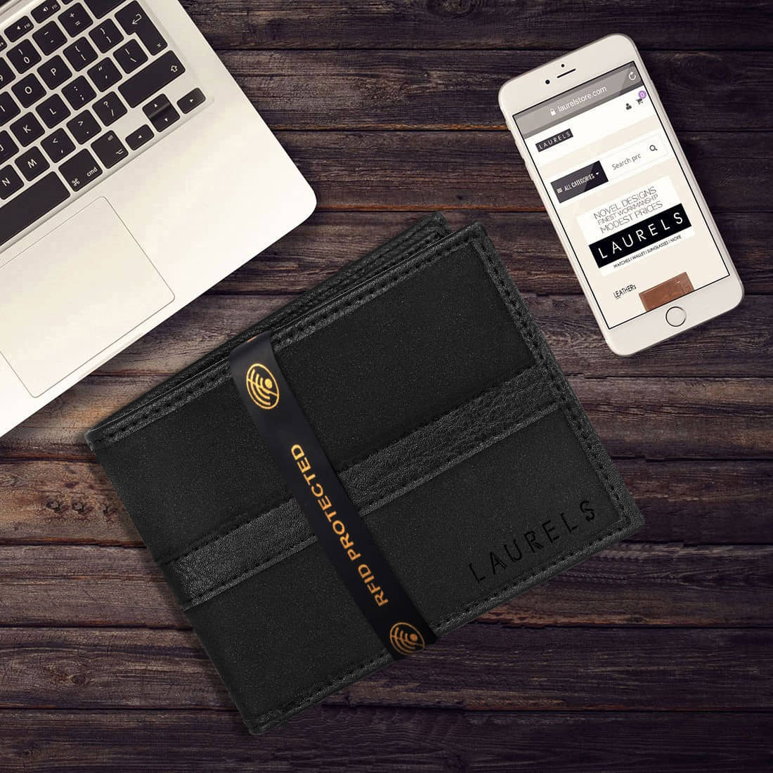 Laurels Leather Black Casual Regular Wallet - Handbags | Buy online on ZillyBuy