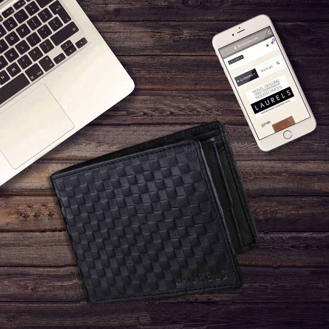 Laurels Leather Black Casual Regular Wallet - Handbags | Buy online on ZillyBuy