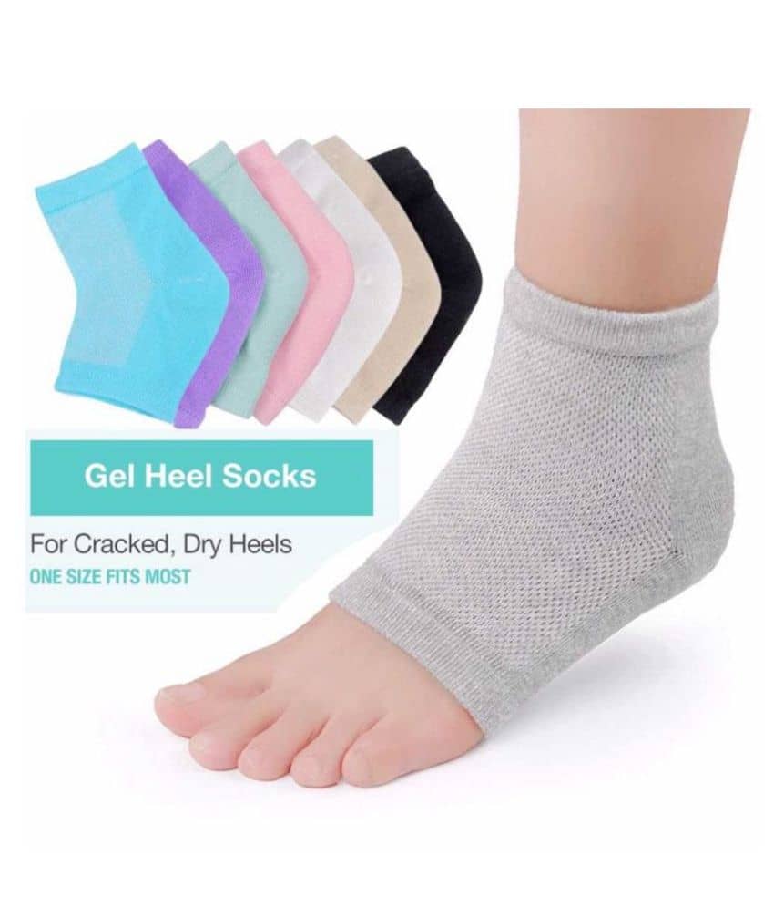 Globle Ex Vented Moisturizing Gel Heel Sock,Toeless Spa Sock For Foot Care - Multicolour