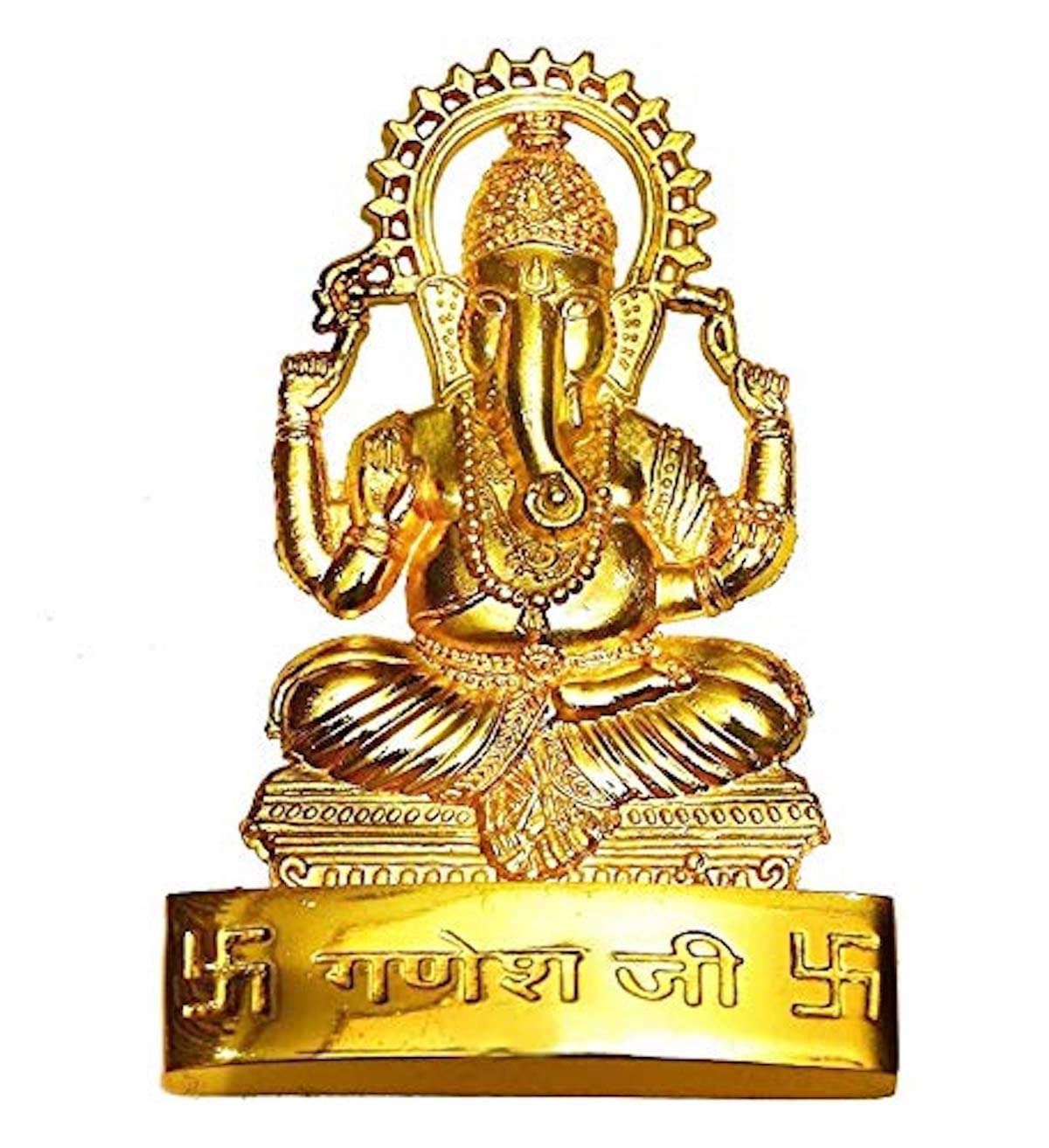     			rudradivine - Lord Ganesha Brass Idol (14 cm)
