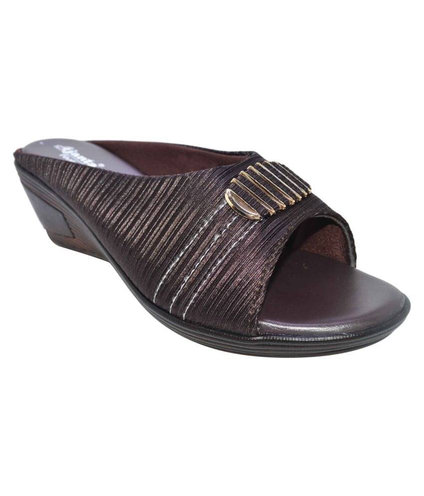     			Ajanta - Brown Women's Slip On Heels