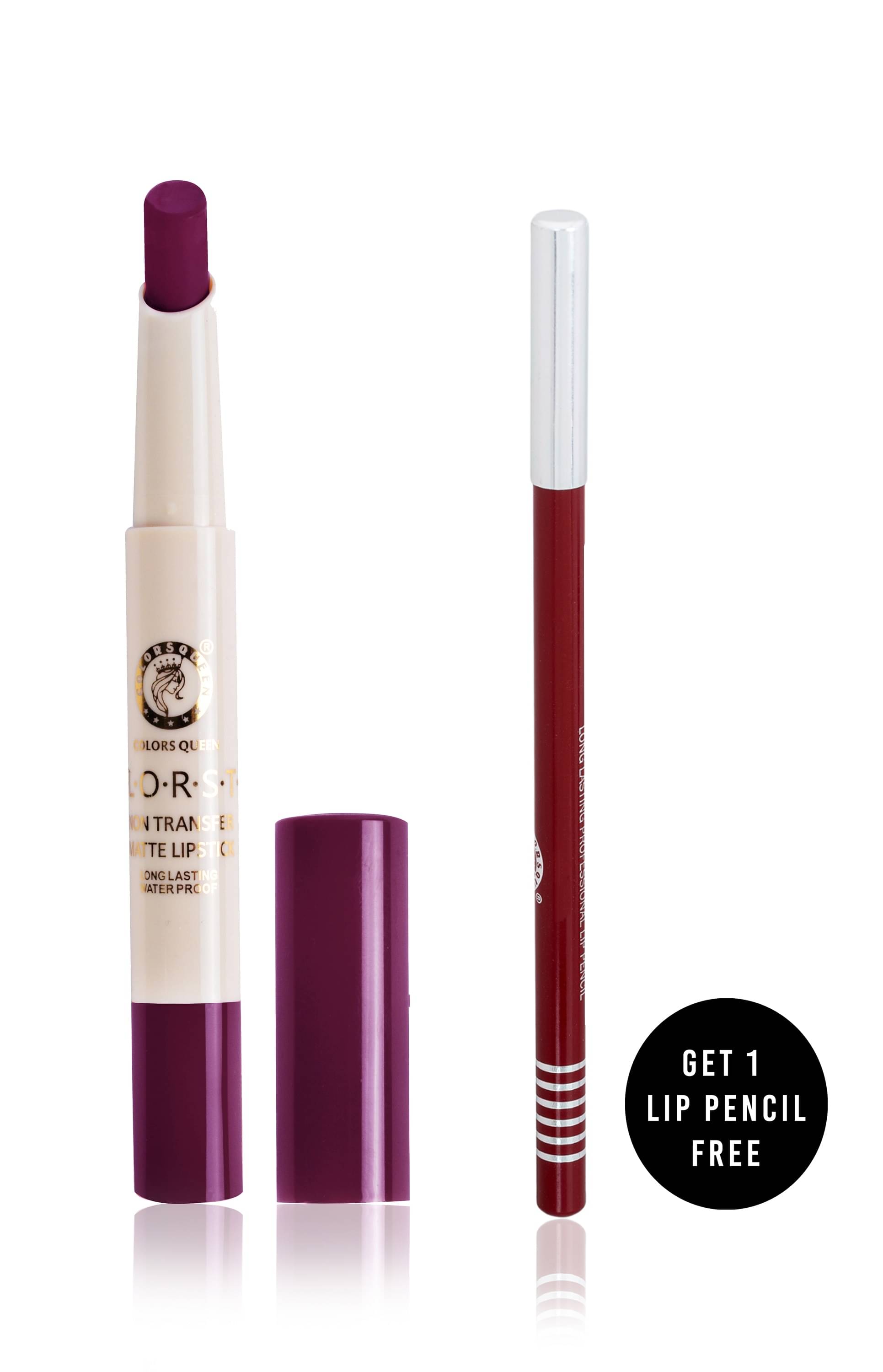     			Colors Queen Kiss Proof Matte Lipstick Wine Pack of 2 2.1 g