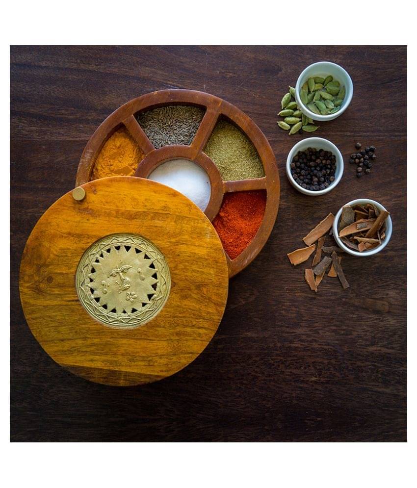     			Spice Serveware Box with Dhokra Art