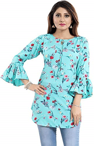     			Hemang Fashion Women's Crepe Tunic ( Turquoise )