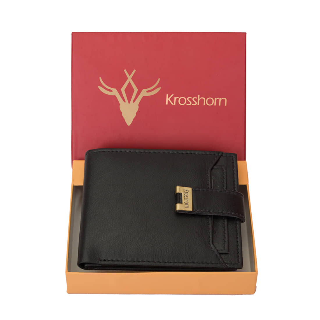 Krosshorn Faux Leather Black Formal Regular ATM Slot RFID Wallet (Men's Purse) - Handbags | Buy online on ZillyBuy