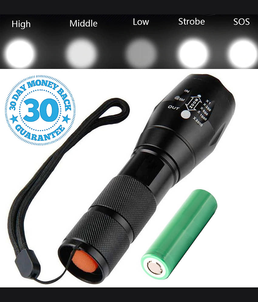 RSA High Power Rechargeable And Two Bulb LED Torch 9W Flashlight Torch 50W Flashlight Torch - Pack of 1 - Electricals | Buy online on ZillyBuy