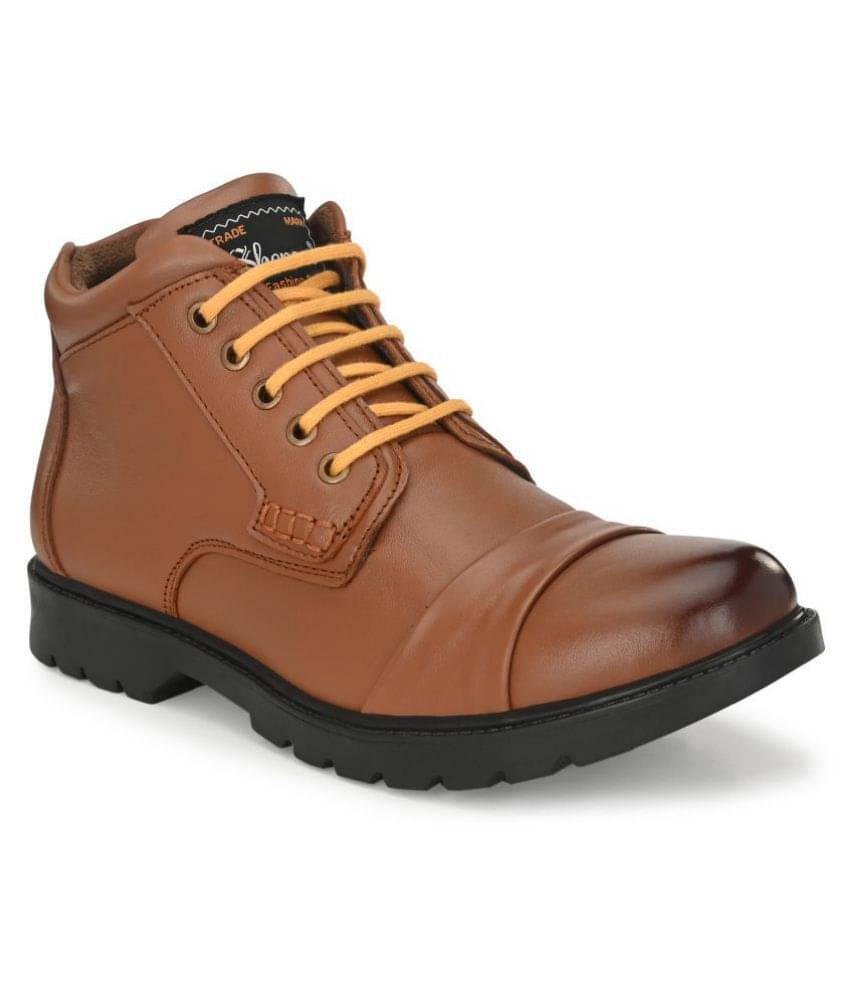 SHENCES Tan Casual Boot SHENCES Tan Casual Boot