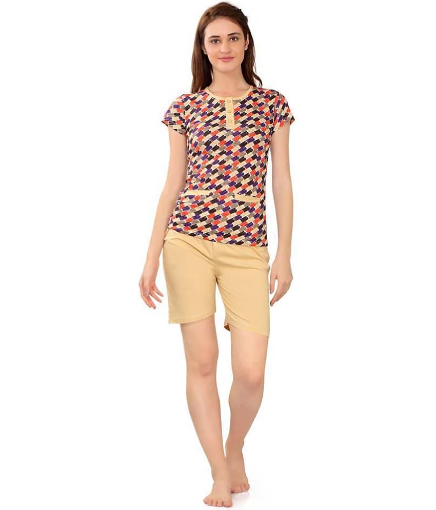 Zebu Cotton Nightsuit Sets - Beige - Nightwear & Loungewear | Buy online on ZillyBuy