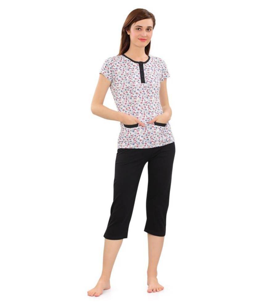 Zebu Cotton Nightsuit Sets - Black     			Zebu Cotton Nightsuit Sets - Black