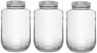     			CROCO JAR Glass Transparent Spice Container ( Set of 3 )