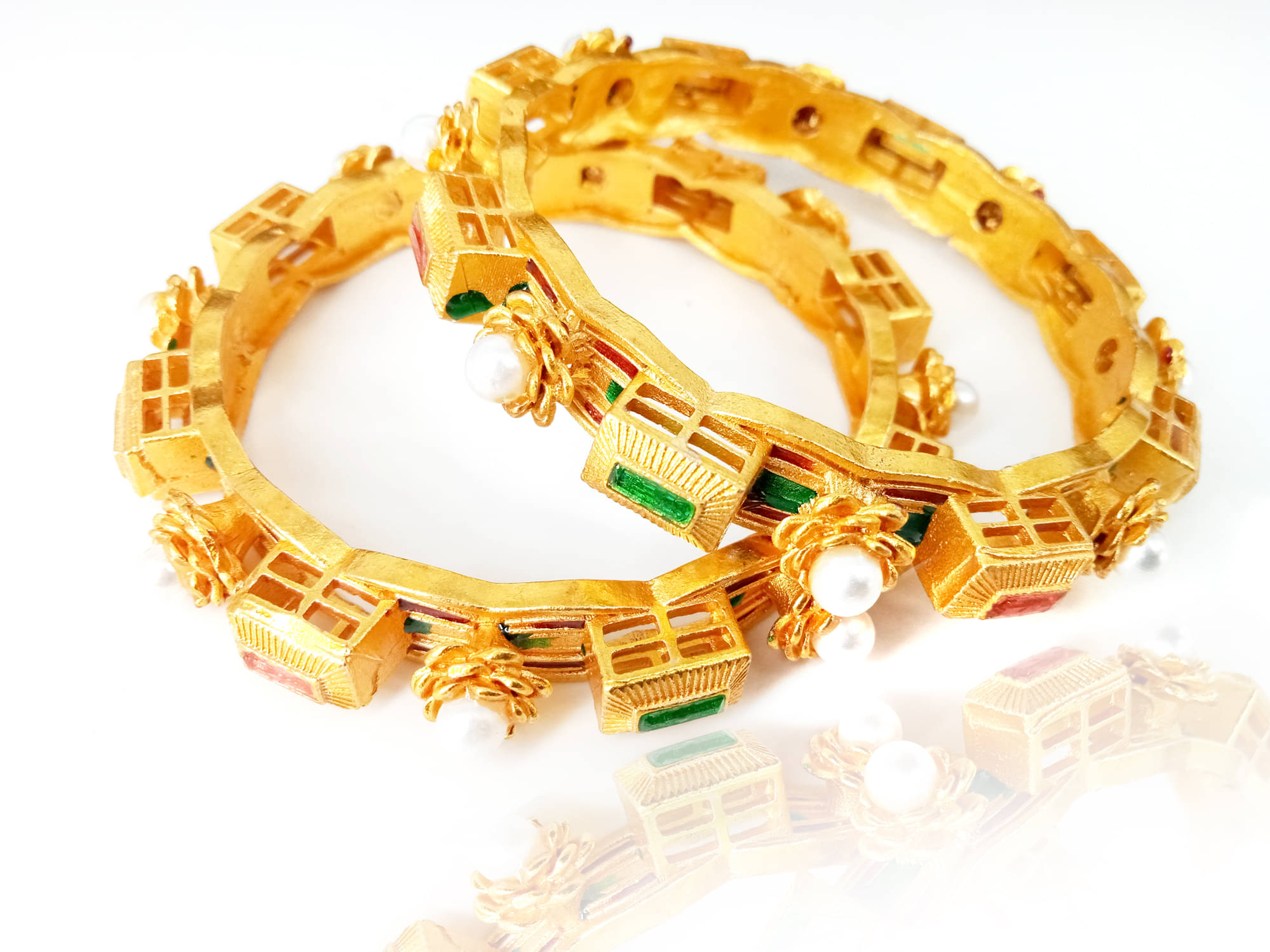KRIMO Traditional Gold Plated Designer Bangles Jewellery For Women / Girls-100355 KRIMO Traditional Gold Plated Designer Bangles Jewellery For Women / Girls-100355
