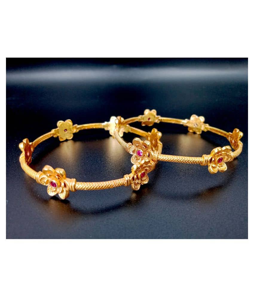 KRIMO Traditional Gold Plated Designer Bangles Jewellery For Women / Girls-100348 - Bangles & Bracelets | Buy online on ZillyBuy