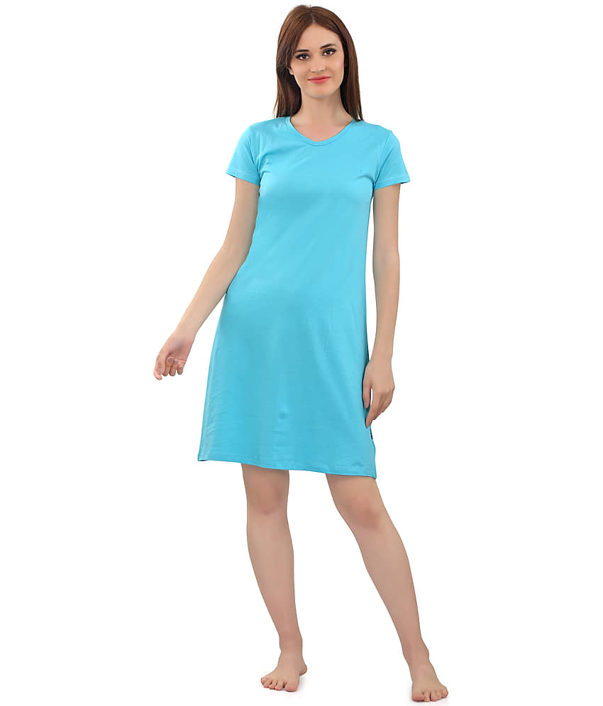 Zebu Cotton Night Dress - Multi Color - Nightwear & Loungewear | Buy online on ZillyBuy
