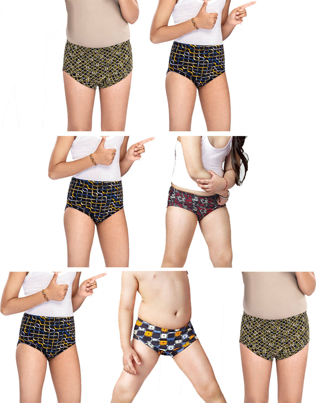     			Dixcy Crazy Cotton Printed Multicolour Jetty/Panty/Underwear/ for Kids/Boys/Girls - Pack of 7