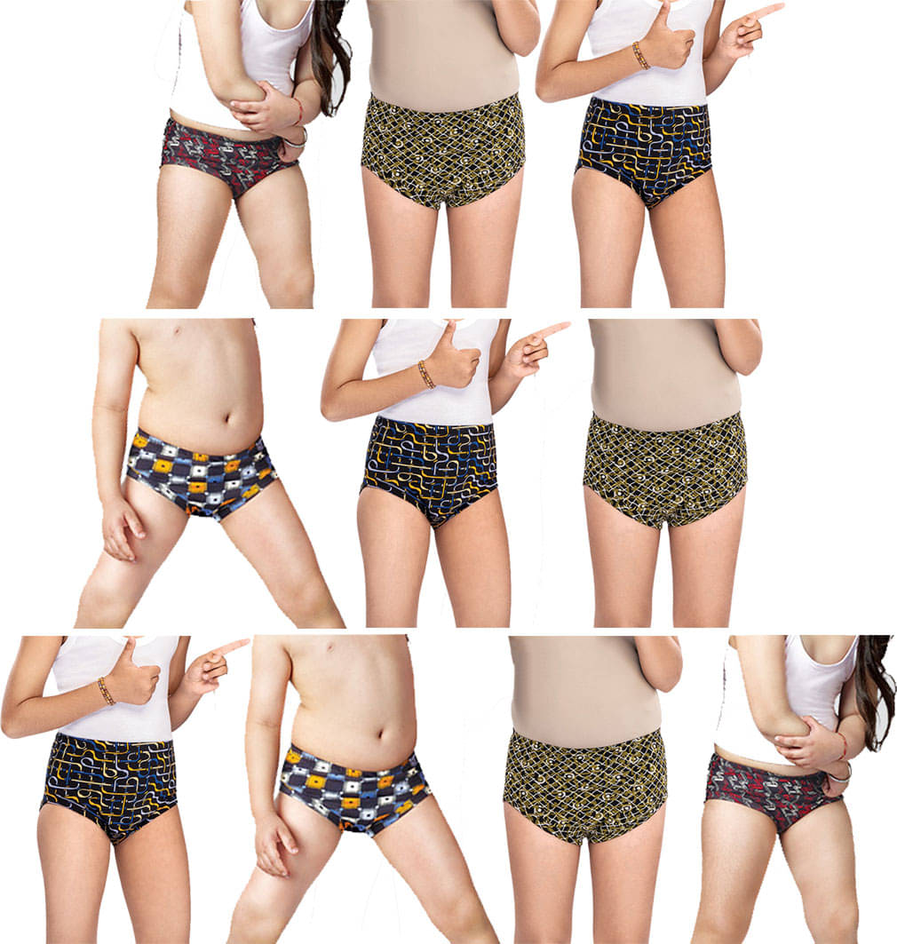     			Dixcy Crazy Cotton Printed Multicolour Jetty/Panty/Underwear/ for Kids/Boys/Girls - Pack of 10