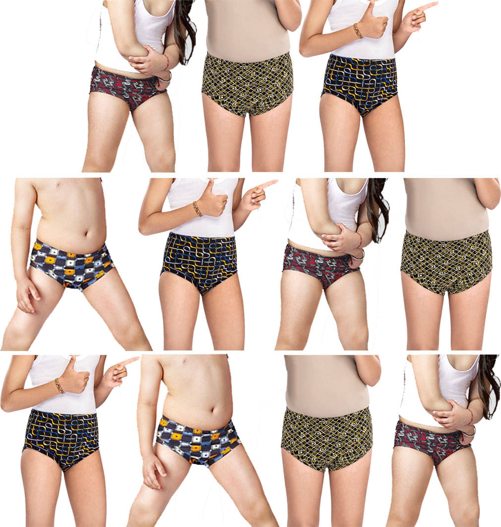     			Dixcy Crazy Cotton Printed Multicolour Jetty/Panty/Underwear/ for Kids/Boys/Girls - Pack of 11