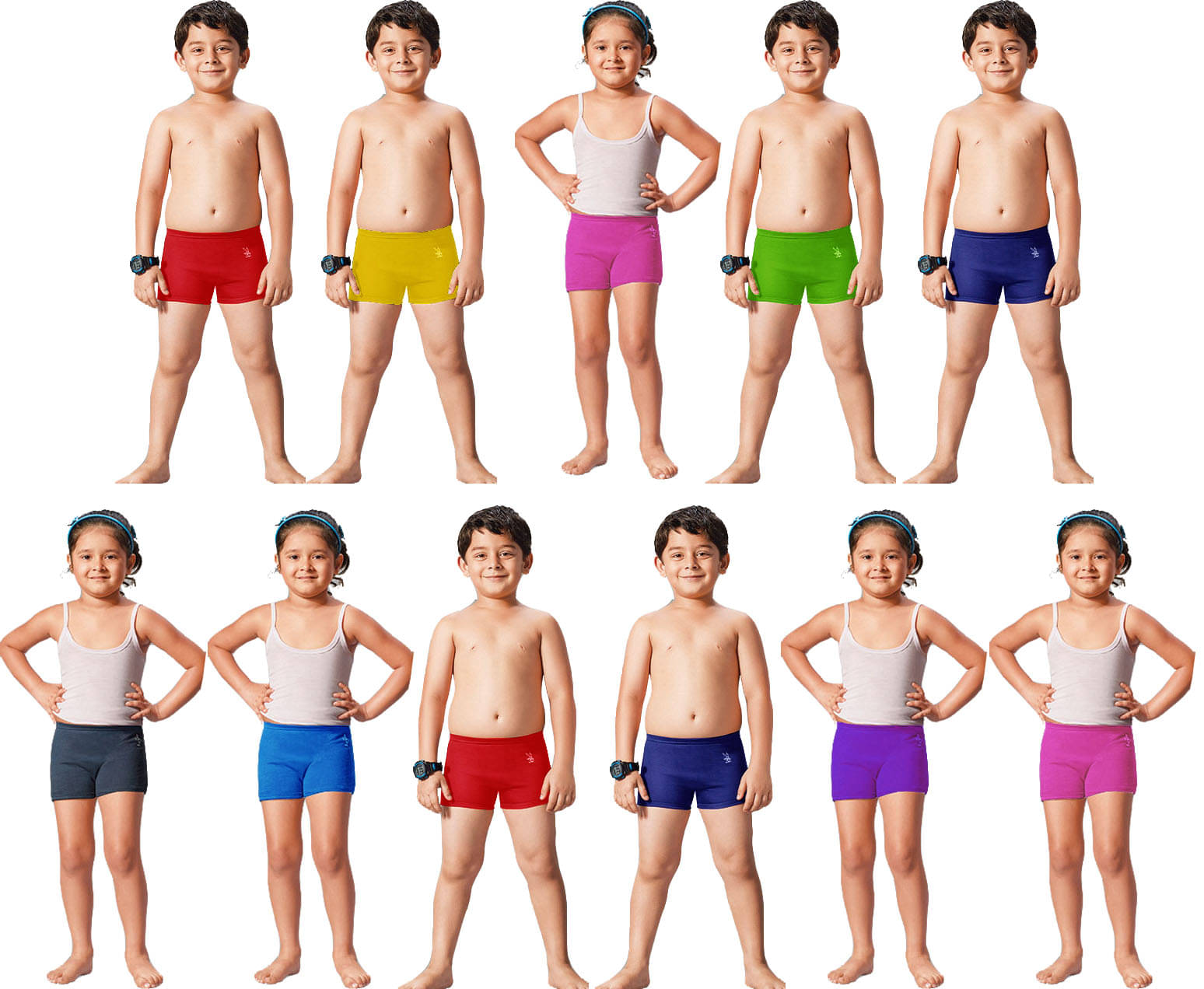     			Dixcy Josh Cotton Plain Multicolour Shorty for Kids/Boys/Girls - Pack of 11