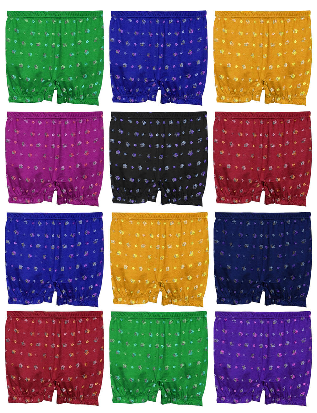     			Dixcy Josh Cotton Printed Multicolour Inner Bloomers for Kids/Boys/Girls - Pack of 12