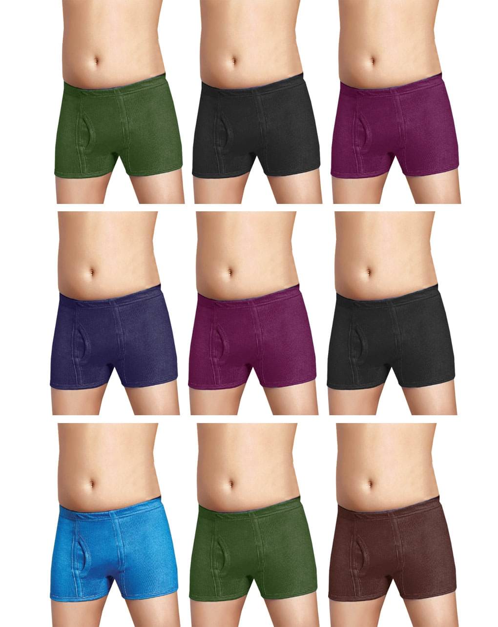 Dixcy Josh Fine Cotton Solid/Plain Multicolour Trunk/Bloomer/Underwear/ for Kids/Boys - Pack of 9 Dixcy Josh Fine Cotton Solid/Plain Multicolour Trunk/Bloomer/Underwear/ for Kids/Boys - Pack of 9