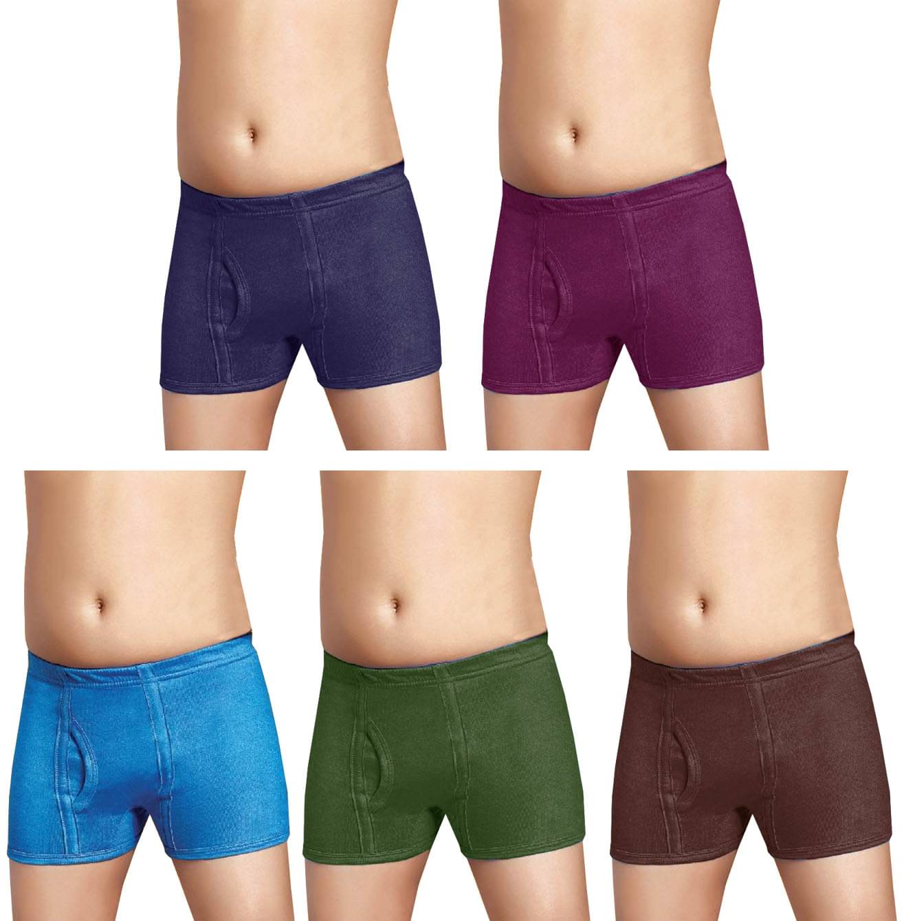 Dixcy Josh Fine Cotton Solid/Plain Multicolour Trunk/Bloomer/Underwear/ for Kids/Boys - Pack of 5 Dixcy Josh Fine Cotton Solid/Plain Multicolour Trunk/Bloomer/Underwear/ for Kids/Boys - Pack of 5
