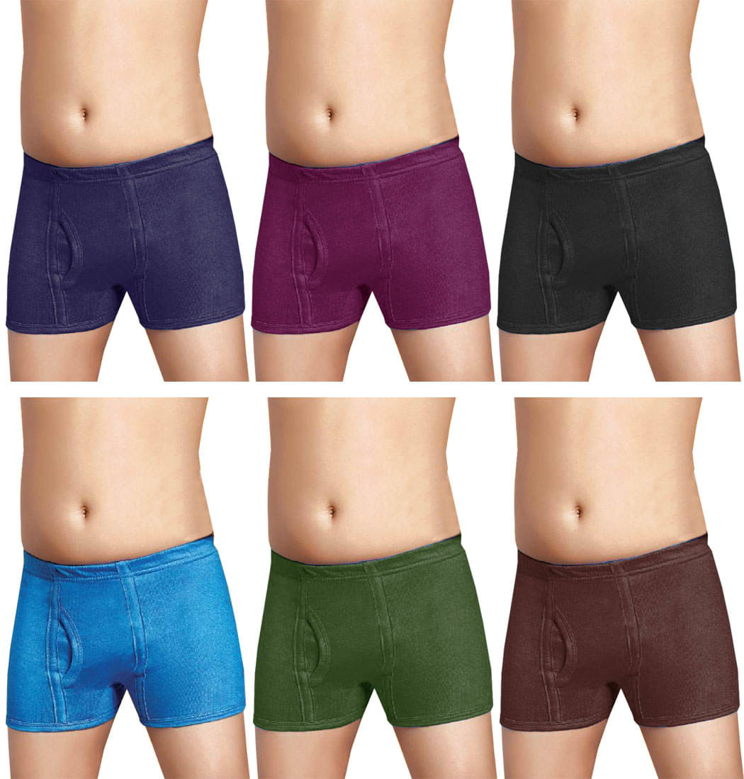 Dixcy Josh Fine Cotton Solid/Plain Multicolour Trunk/Bloomer/Underwear/ for Kids/Boys - Pack of 6 Dixcy Josh Fine Cotton Solid/Plain Multicolour Trunk/Bloomer/Underwear/ for Kids/Boys - Pack of 6