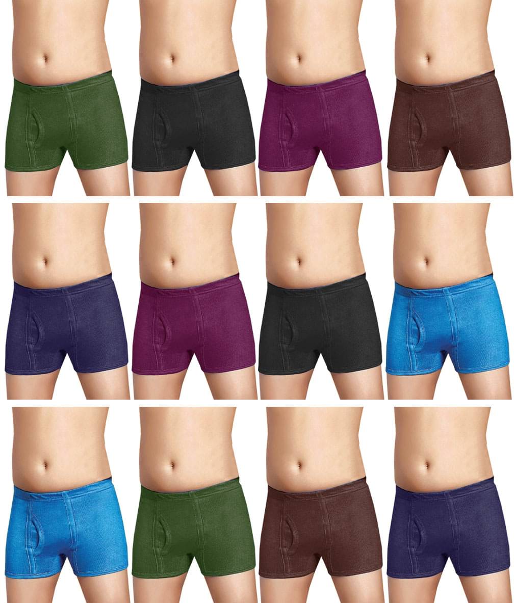 Dixcy Josh Fine Cotton Solid/Plain Multicolour Trunk/Bloomer/Underwear/ for Kids/Boys - Pack of 12 Dixcy Josh Fine Cotton Solid/Plain Multicolour Trunk/Bloomer/Underwear/ for Kids/Boys - Pack of 12