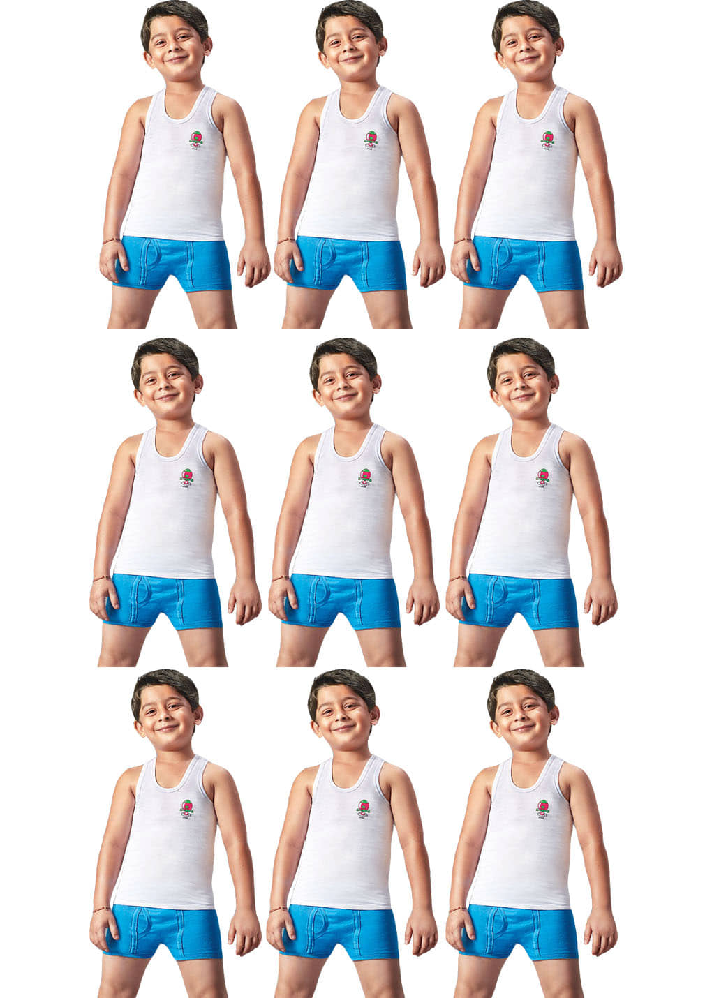 Dixcy Josh Fine Cotton White Sleeveless Vests for Kids/Boys - Pack of 9 - Nightwear & Loungewear | Buy online on ZillyBuy