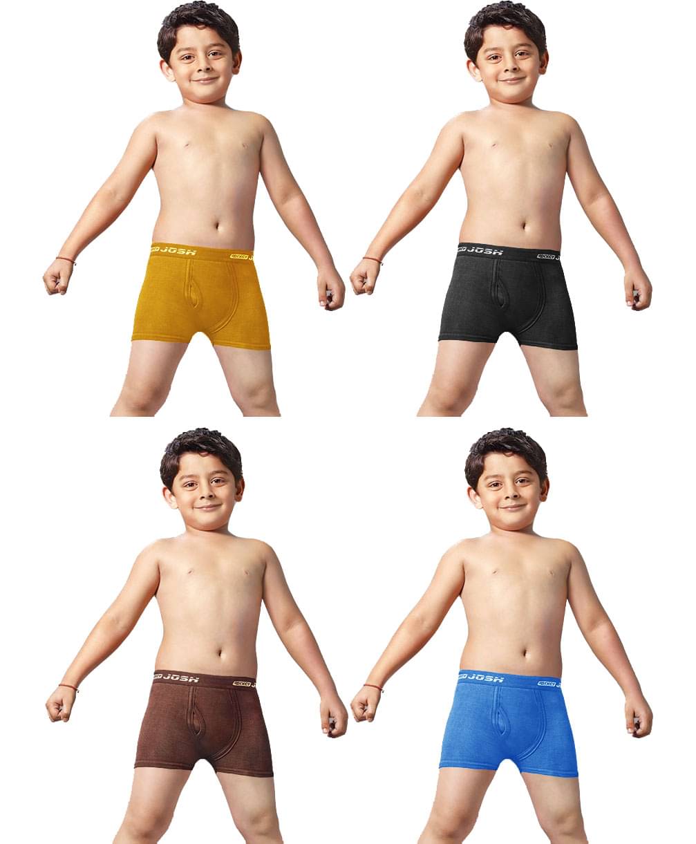 Dixcy Josh ICD Cotton Solid/Plain Multicolour Trunk/Bloomer/Underwear/ for Kids/Boys - Pack of 4 Dixcy Josh ICD Cotton Solid/Plain Multicolour Trunk/Bloomer/Underwear/ for Kids/Boys - Pack of 4