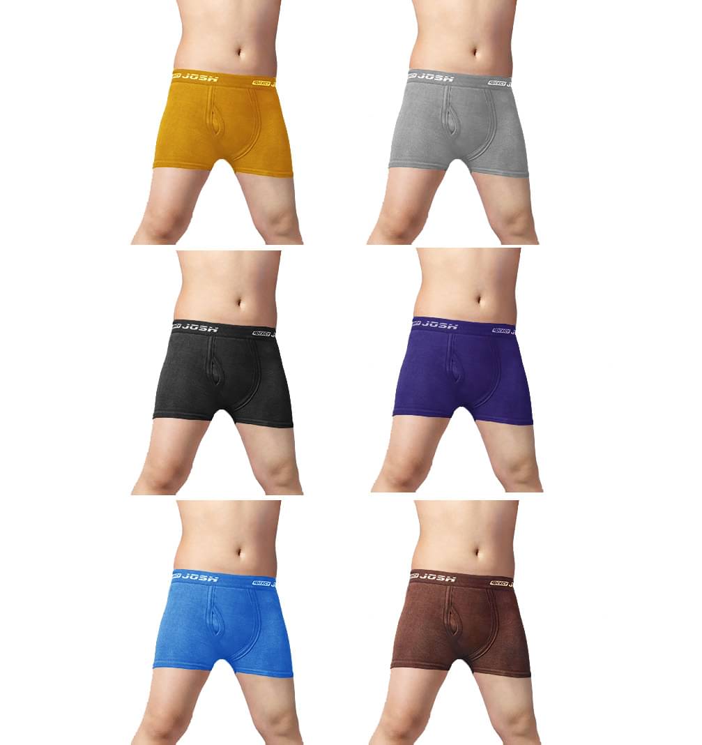 Dixcy Josh ICD Cotton Solid/Plain Multicolour Trunk/Bloomer/Underwear/ for Kids/Boys - Pack of 6 Dixcy Josh ICD Cotton Solid/Plain Multicolour Trunk/Bloomer/Underwear/ for Kids/Boys - Pack of 6