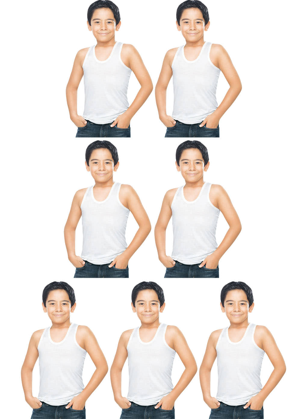 Dixcy Scott Clasz Cotton White Sleeveless Vests for Kids/Boys - Pack of 7 - Nightwear & Loungewear | Buy online on ZillyBuy