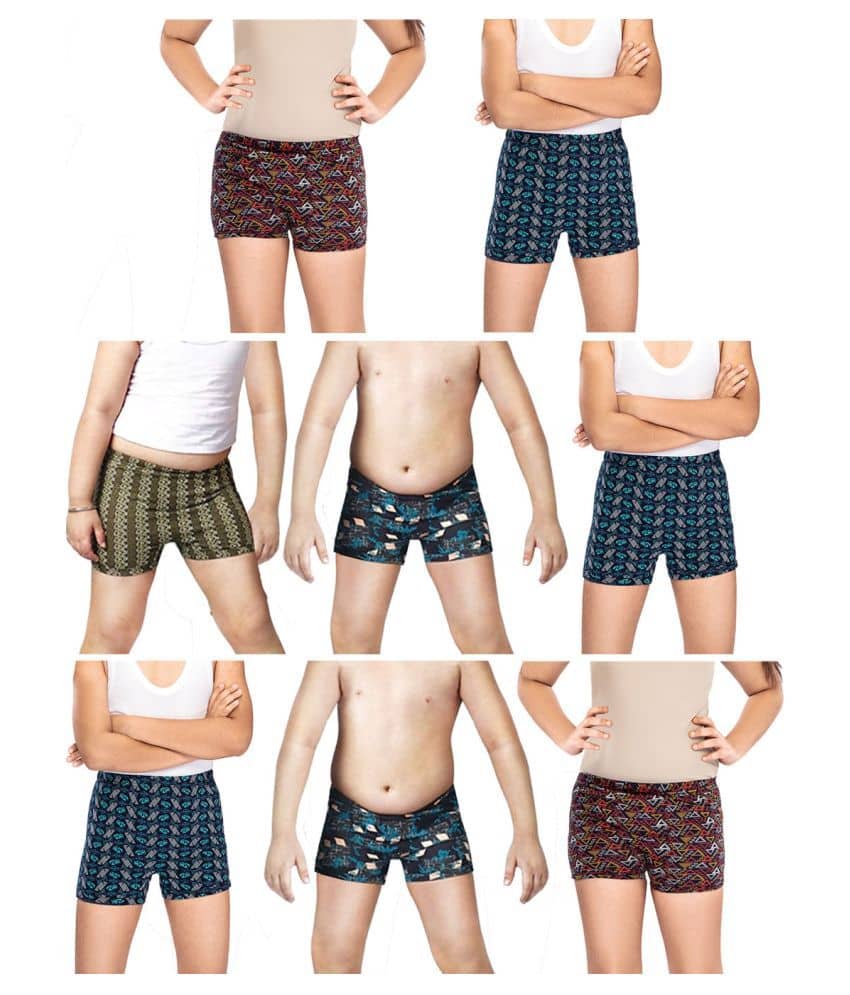 Dixcy Scott Crazy Cotton Printed Multicolour Drawer/Bloomer/Underwear/ for Kids/Boys/Girls - Pack of 8 - Nightwear & Loungewear | Buy online on ZillyBuy