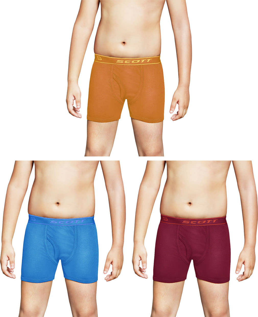 Dixcy Scott Cross Cotton Solid/Plain Multicolour Trunk/Bloomer/Underwear/ for Kids/Boys/Girls - Pack of 3 - Nightwear & Loungewear | Buy online on ZillyBuy