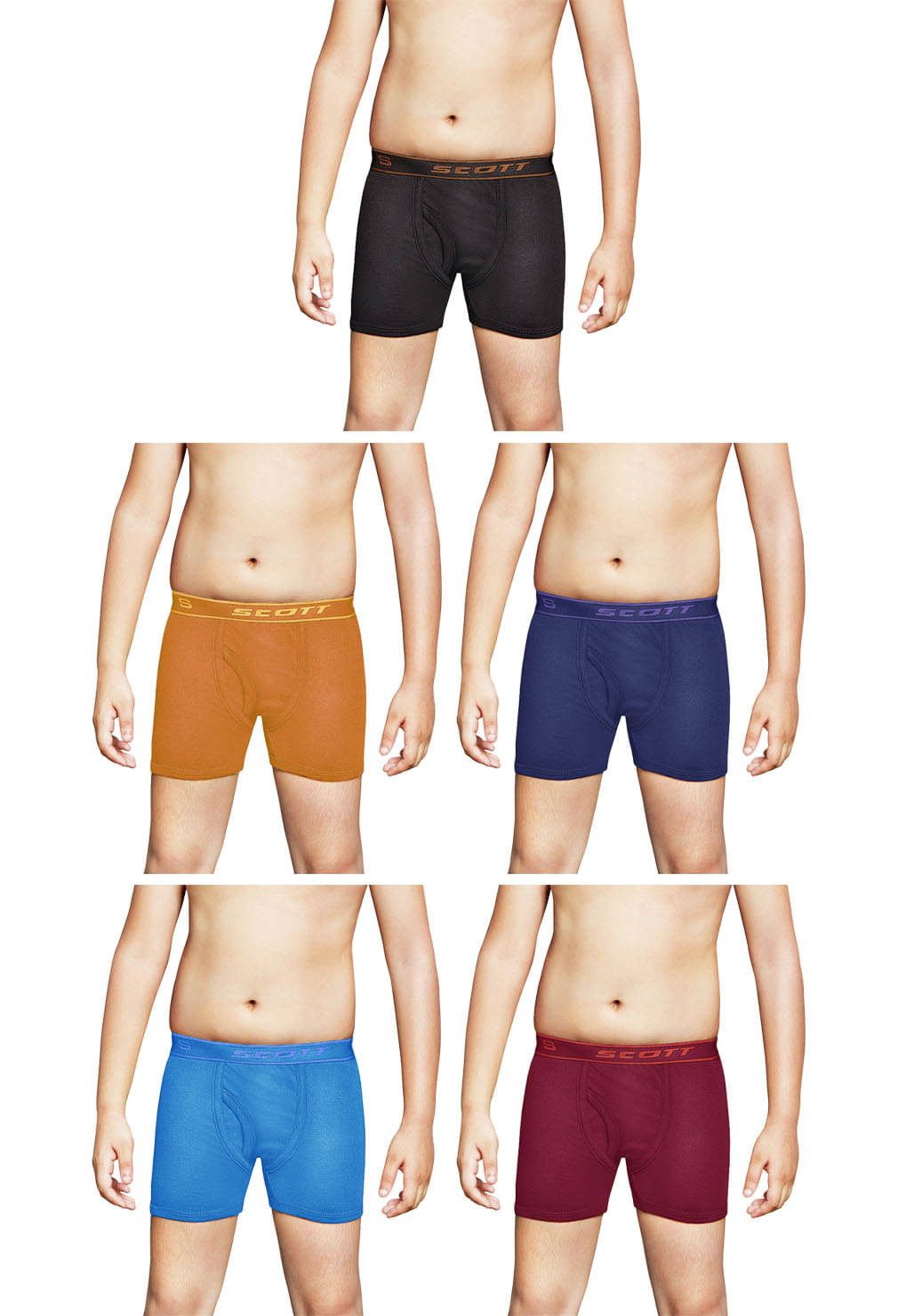 Dixcy Scott Cross Cotton Solid/Plain Multicolour Trunk/Bloomer/Underwear/ for Kids/Boys/Girls - Pack of 5 Dixcy Scott Cross Cotton Solid/Plain Multicolour Trunk/Bloomer/Underwear/ for Kids/Boys/Girls - Pack of 5
