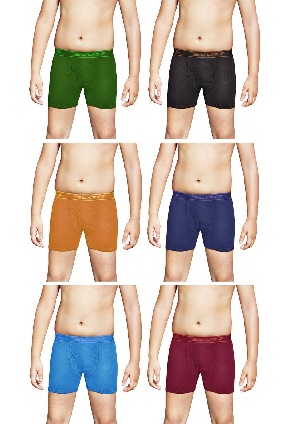 Dixcy Scott Cross Cotton Solid/Plain Multicolour Trunk/Bloomer/Underwear/ for Kids/Boys/Girls - Pack of 6 Dixcy Scott Cross Cotton Solid/Plain Multicolour Trunk/Bloomer/Underwear/ for Kids/Boys/Girls - Pack of 6