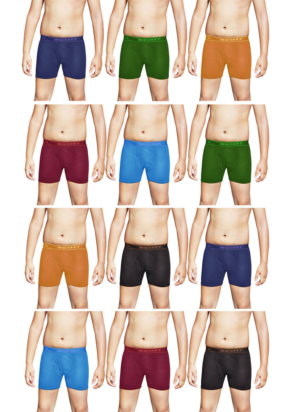 Dixcy Scott Cross Cotton Solid/Plain Multicolour Trunk/Bloomer/Underwear/ for Kids/Boys/Girls - Pack of 12 Dixcy Scott Cross Cotton Solid/Plain Multicolour Trunk/Bloomer/Underwear/ for Kids/Boys/Girls - Pack of 12