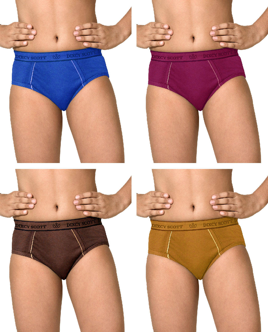 Dixcy Scott Replay Cotton Solid/Plain Multicolour Brief/Underwear/ for Kids/Boys - Pack of 4 Dixcy Scott Replay Cotton Solid/Plain Multicolour Brief/Underwear/ for Kids/Boys - Pack of 4