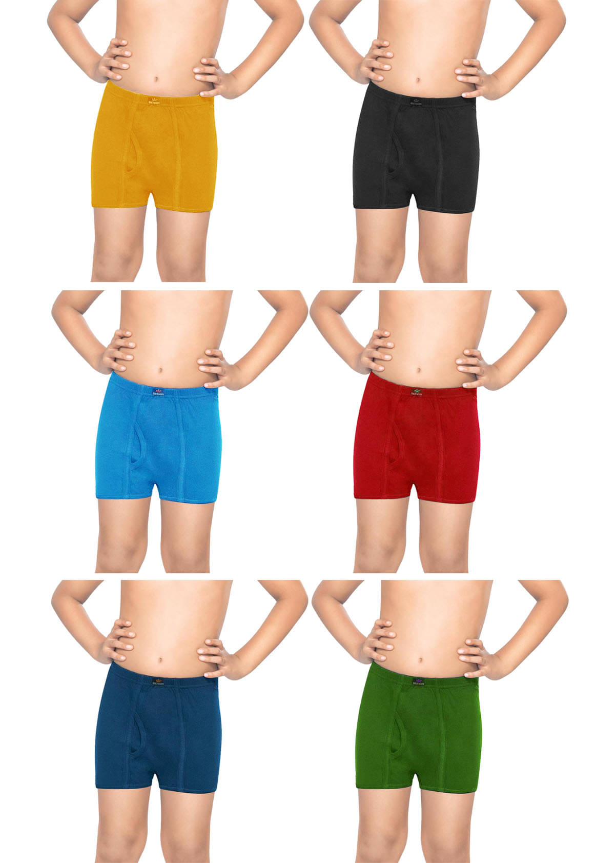 Dixcy Scott Swish Cotton Solid/Plain Multicolour Trunk/Bloomer/Underwear/ for Kids/Boys - Pack of 6 Dixcy Scott Swish Cotton Solid/Plain Multicolour Trunk/Bloomer/Underwear/ for Kids/Boys - Pack of 6